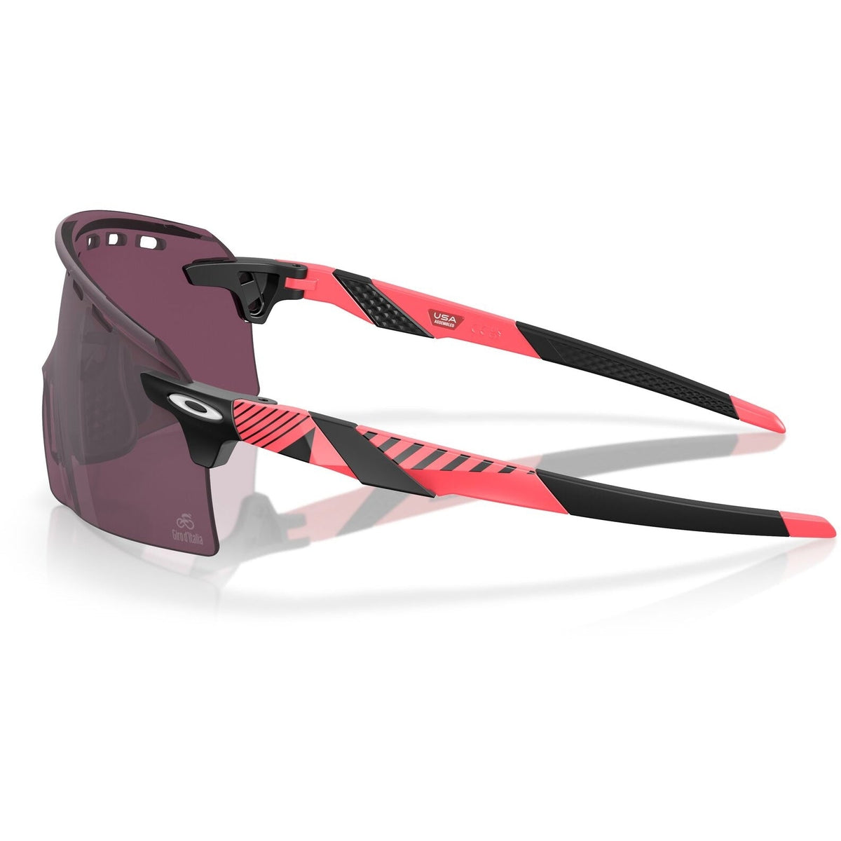Oakley Encoder Strike Vented Giro D'Italia Sunglasses - Pink Stripes/Prizm Road Black - Wrap Around Sunglasses by Oakley