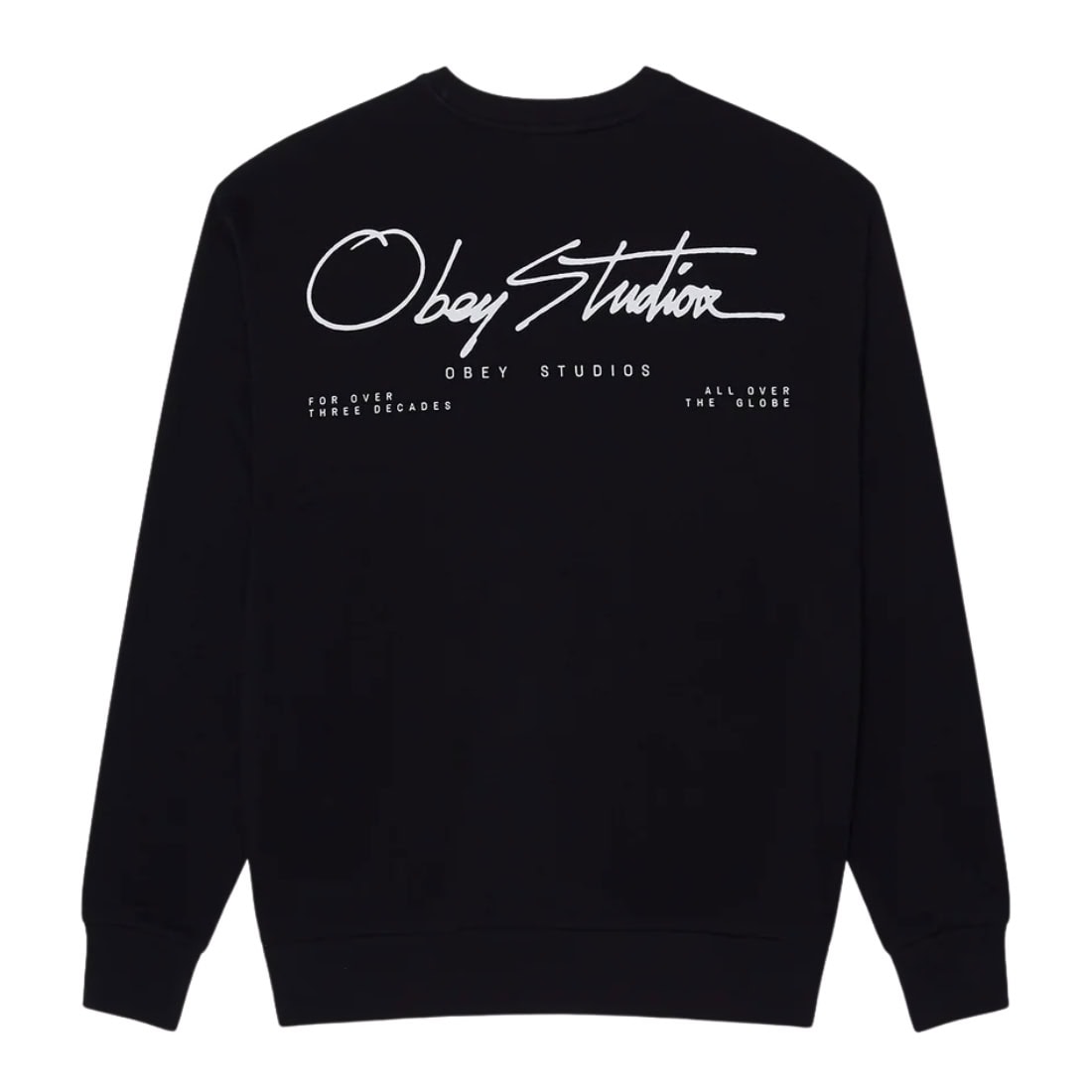 Obey Autograph Crew - Black - Mens Crew Neck Sweatshirt by Obey