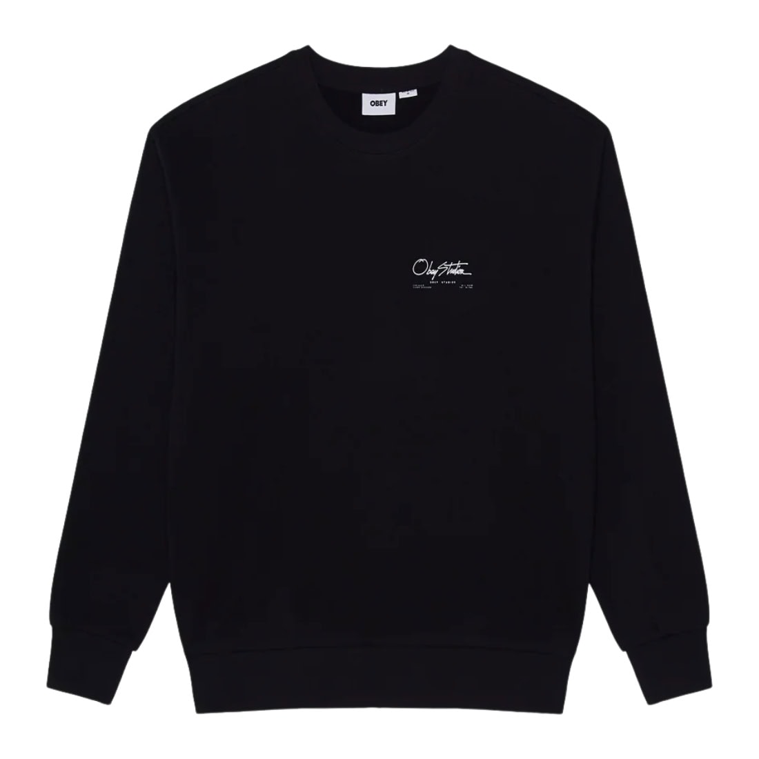 Obey Autograph Crew - Black - Mens Crew Neck Sweatshirt by Obey