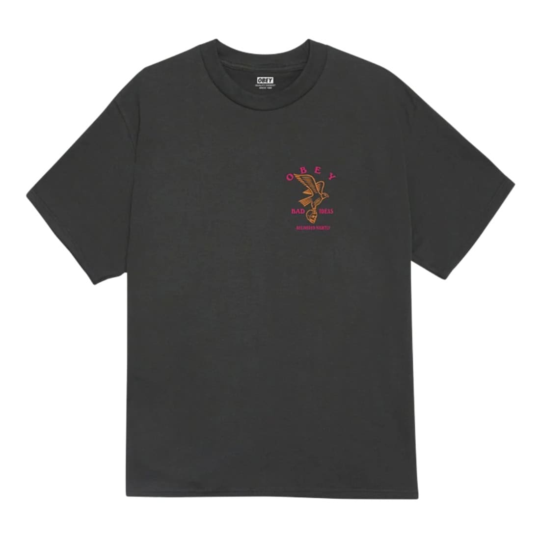 Obey Bad Ideas Eagle T-Shirt - Vintage Black - Mens Graphic T-Shirt by Obey