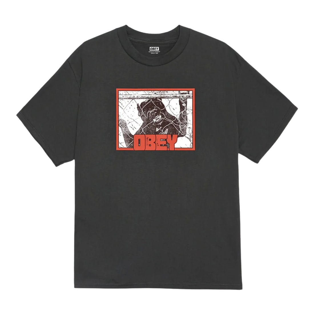 Obey Beware T-Shirt - Vintage Black - Mens Graphic T-Shirt by OBEY