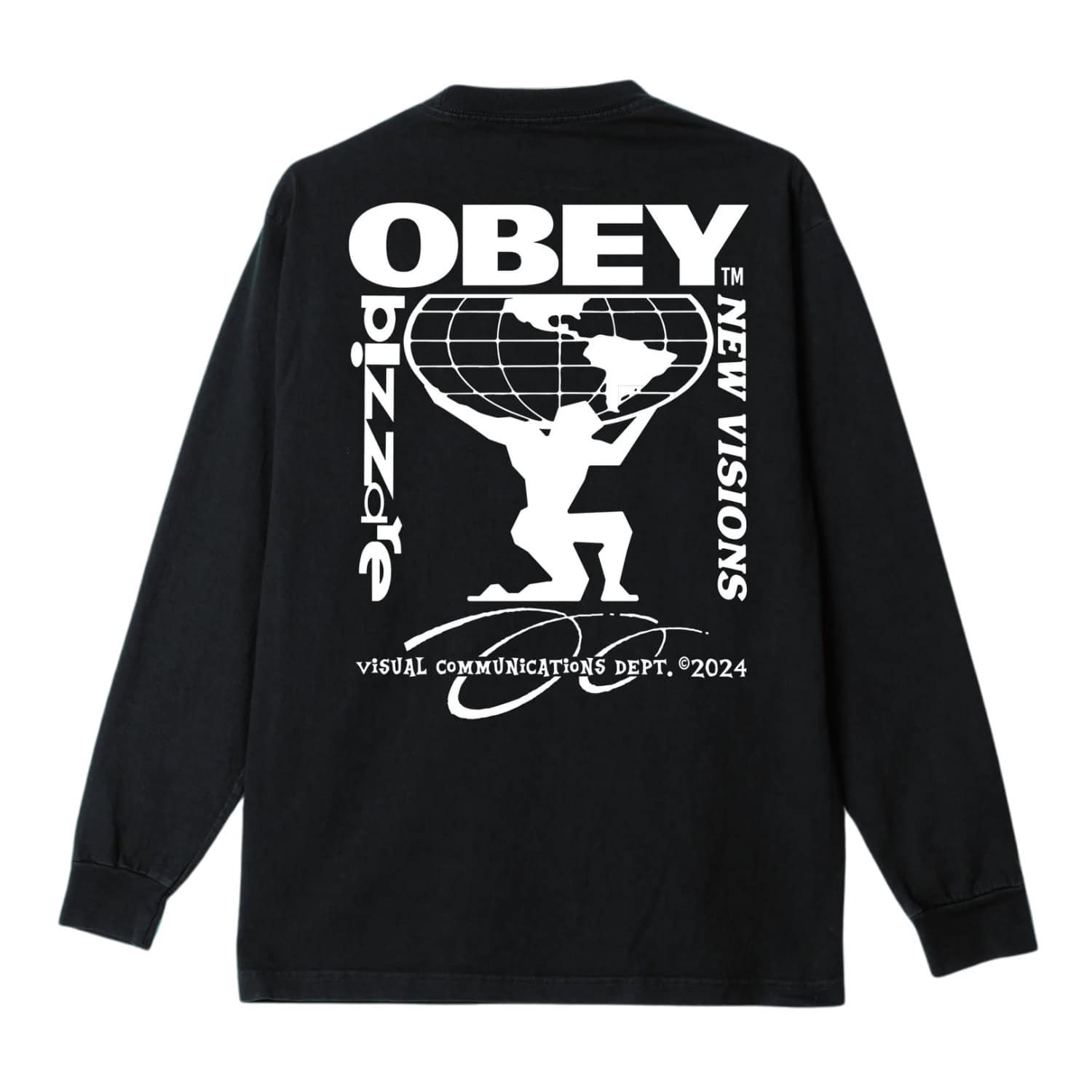 Obey Bizzare New Visions Longsleeve T-Shirt - Pigment True Vintage Black - Mens Graphic T-Shirt by Obey