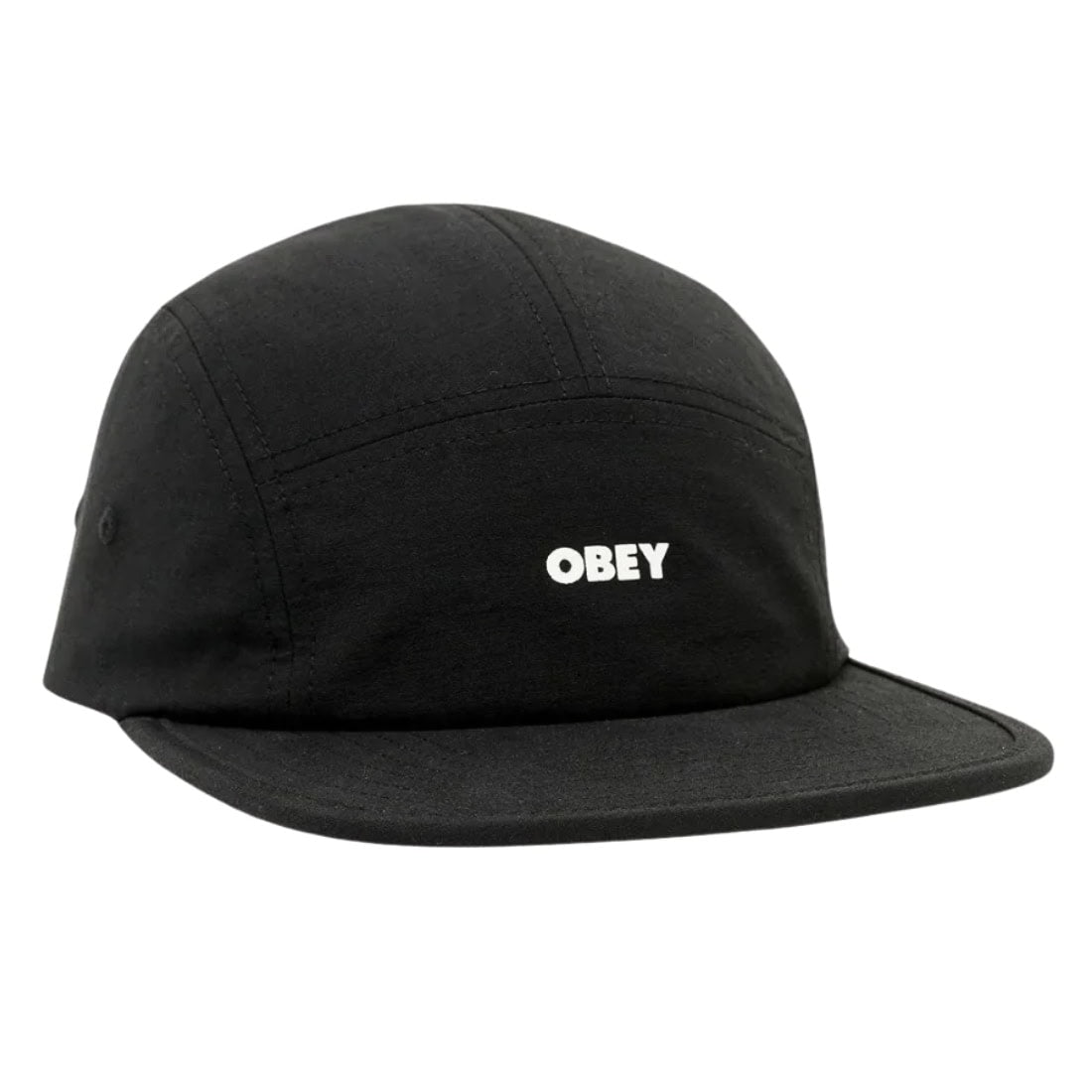 Obey Bold Nylon Camp Cap - Black - 5 Panel Cap by Obey One Size