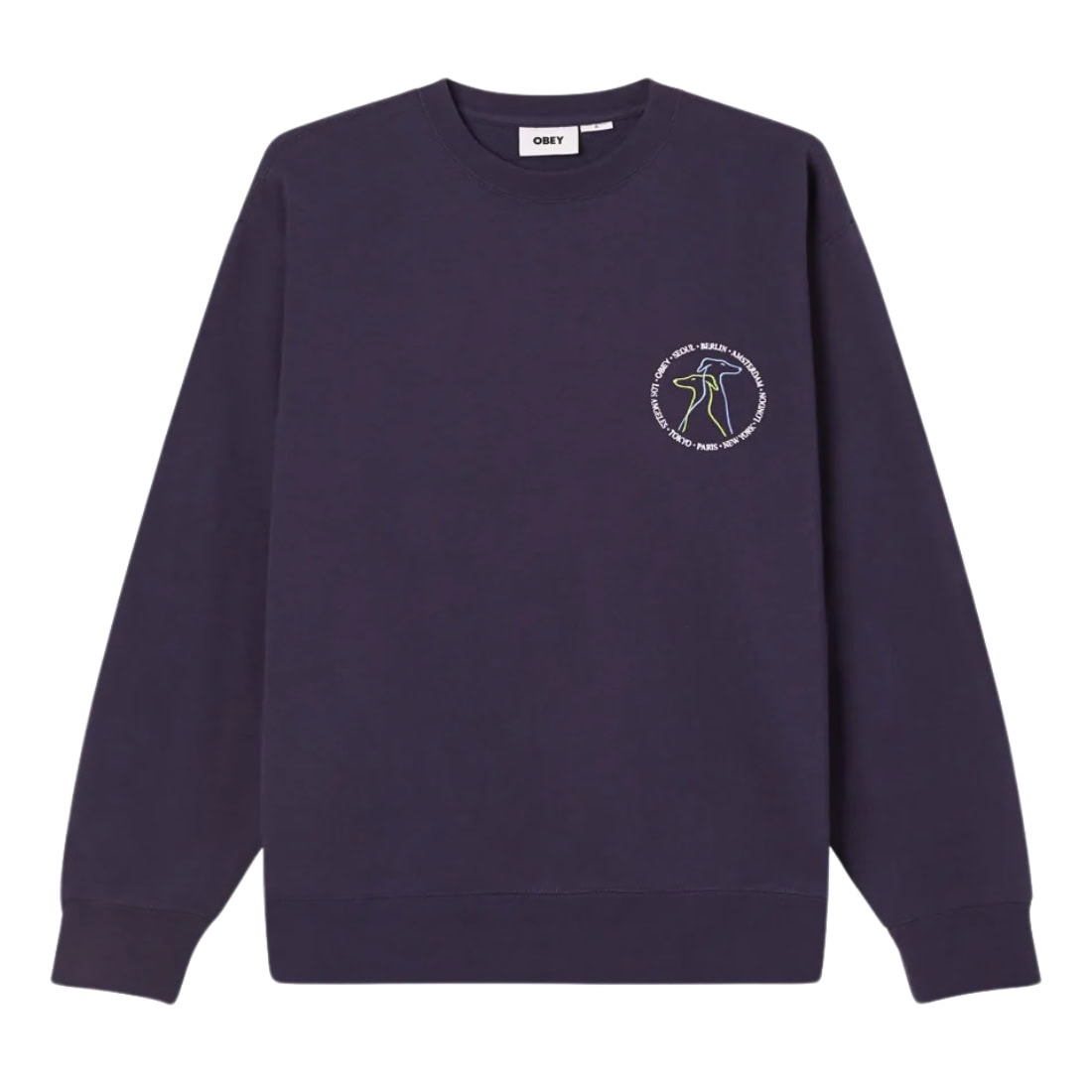 Obey City Dogs Premium Crew Sweater - Academy Navy