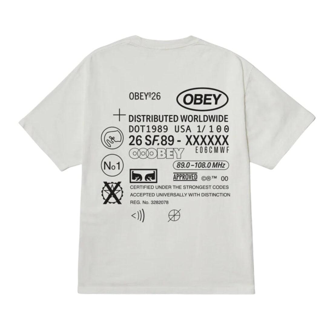 Obey Code T-Shirt - Pigment Vintage White - Mens Graphic T-Shirt by OBEY