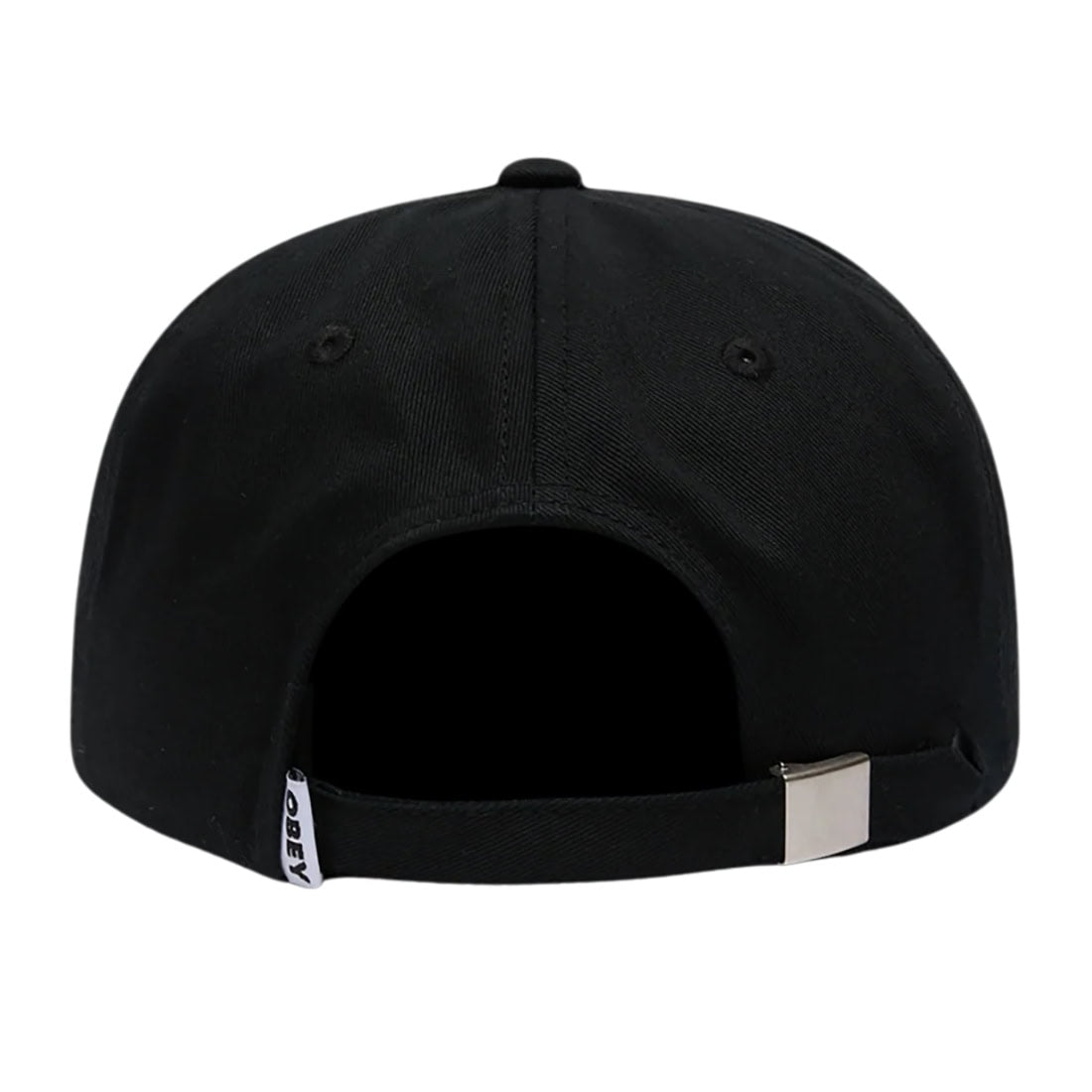 Obey Collegiate 6 Panel Strapback Cap - Black - Strapback Cap by Obey One Size