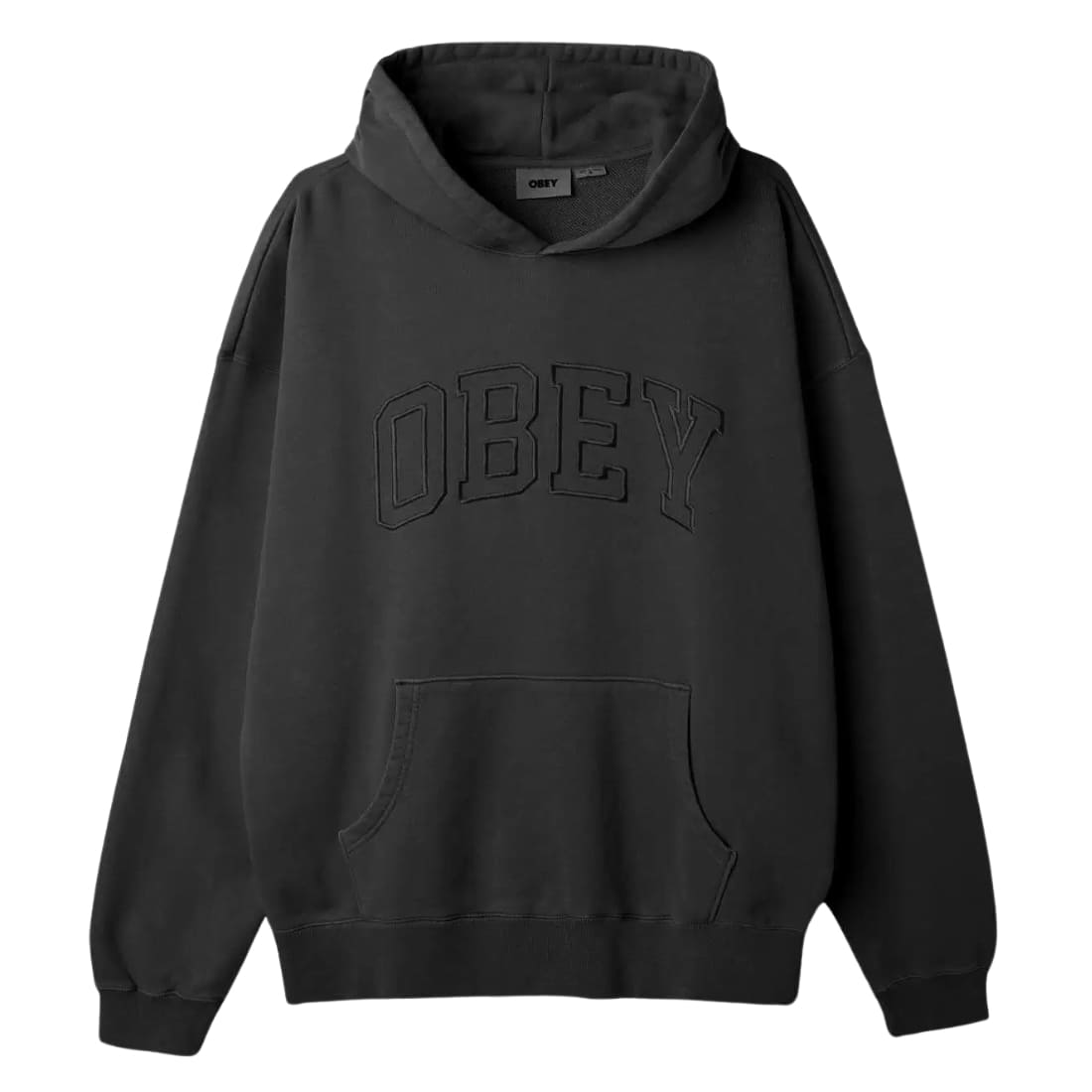 Obey Collegiate Extra Heavy Crew - Pigment Pirate Black - Mens Crew Neck Sweatshirt by Obey