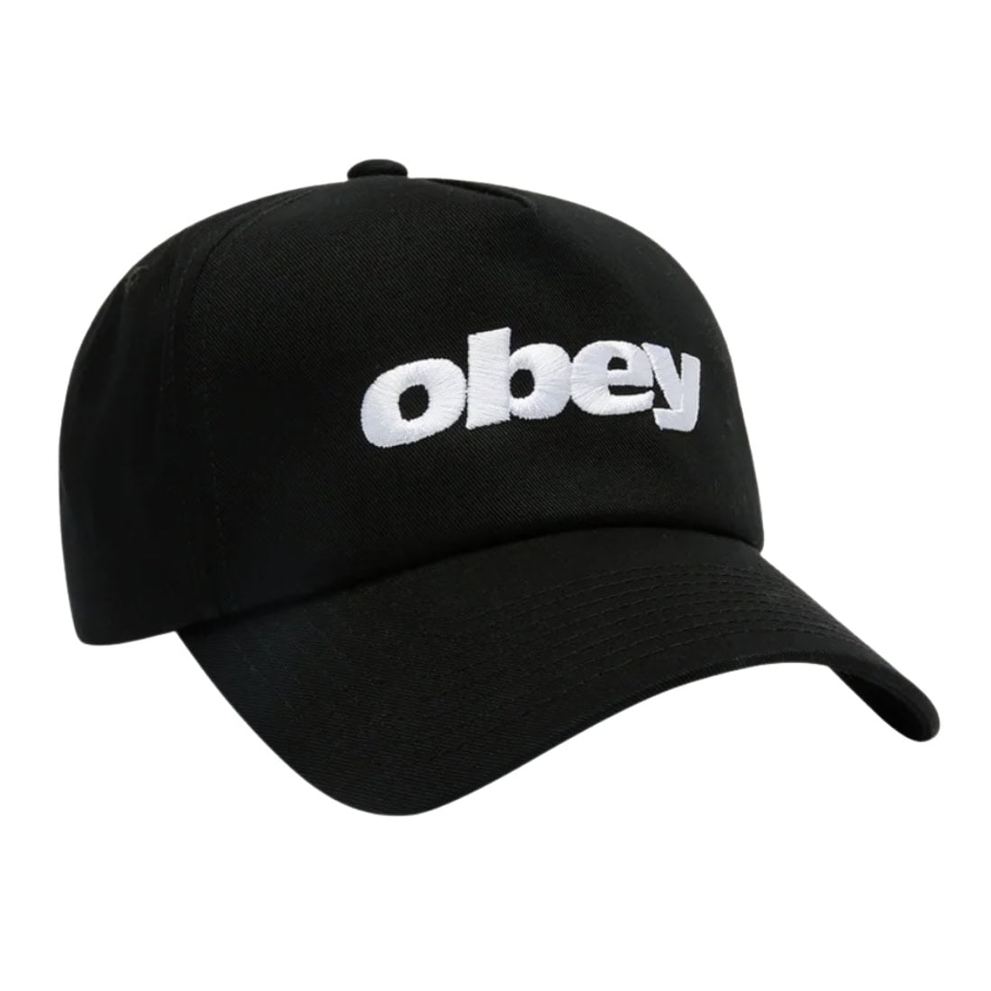 Obey Delta 5 Panel Snapback Cap - Black - Snapback Cap by Obey One Size