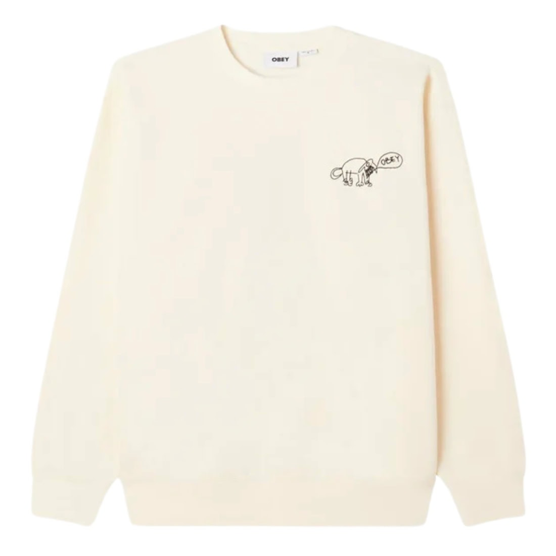 Obey Dog Doodle Premium Crew Sweater - Unbleached