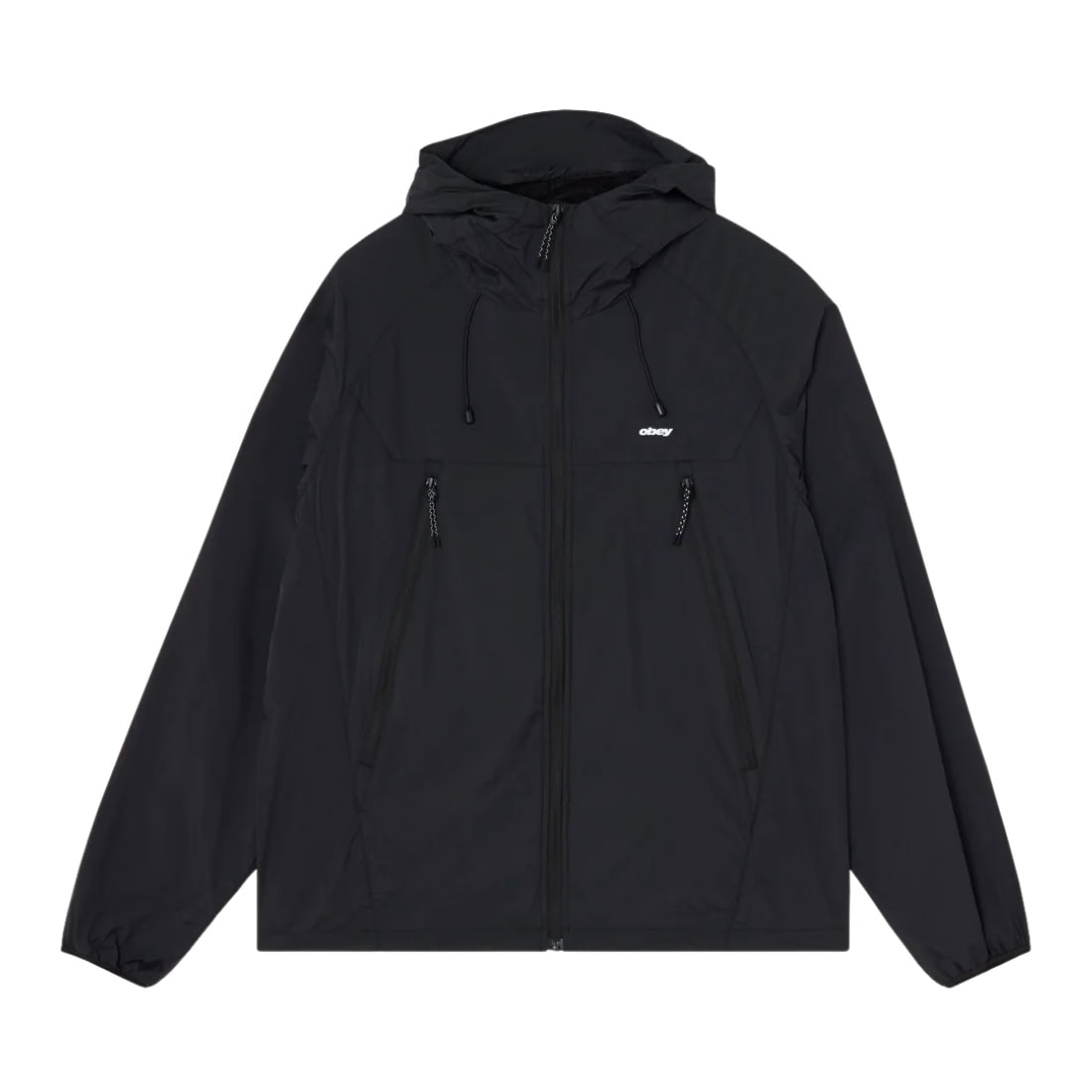 Obey Dusk Jacket - Black - Mens Windbreaker/Rain Jacket by Obey