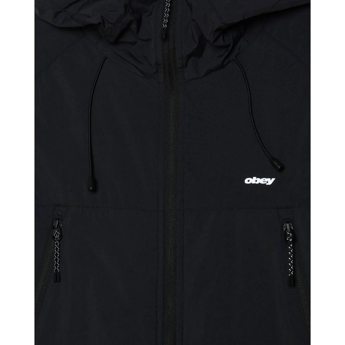 Obey Dusk Jacket - Black - Mens Windbreaker/Rain Jacket by Obey