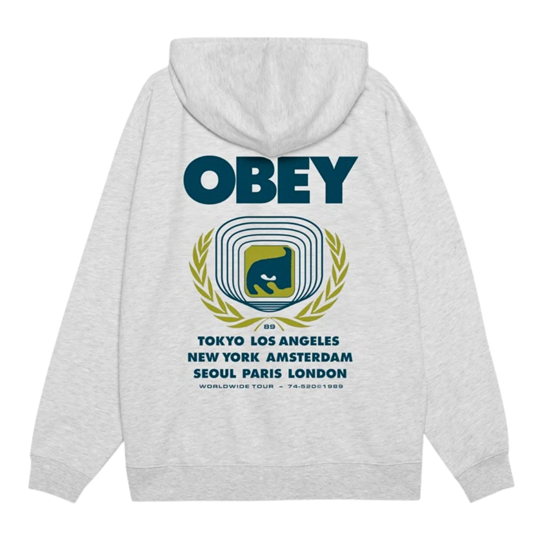 Obey Icon Eye Wreath Hoodie - Heather Grey - Mens Pullover Hoodie by Obey
