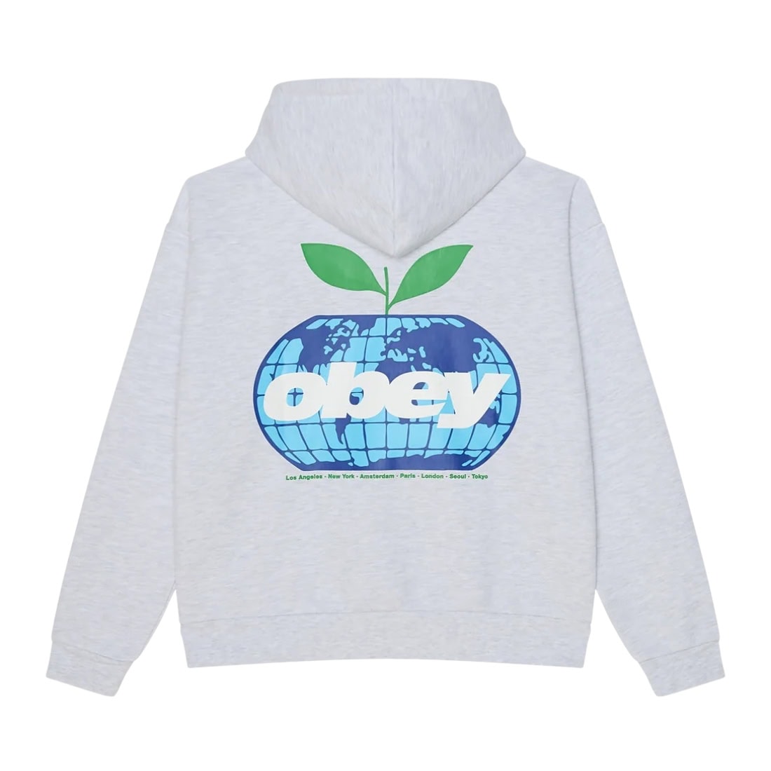 Obey Intercontinental Extra Heavy Hood - Ash Grey - Mens Pullover Hoodie by Obey