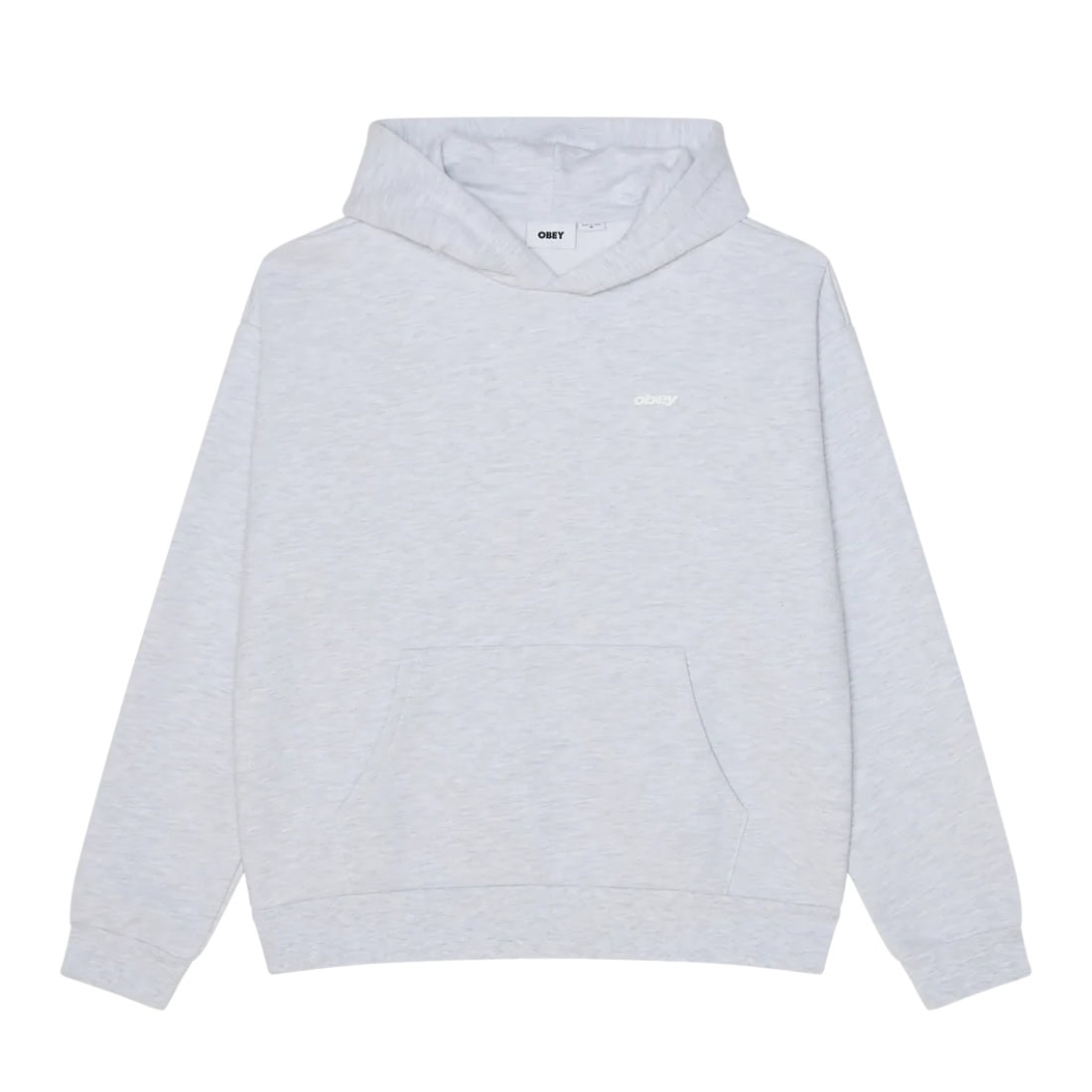 Obey Intercontinental Extra Heavy Hood - Ash Grey - Mens Pullover Hoodie by Obey