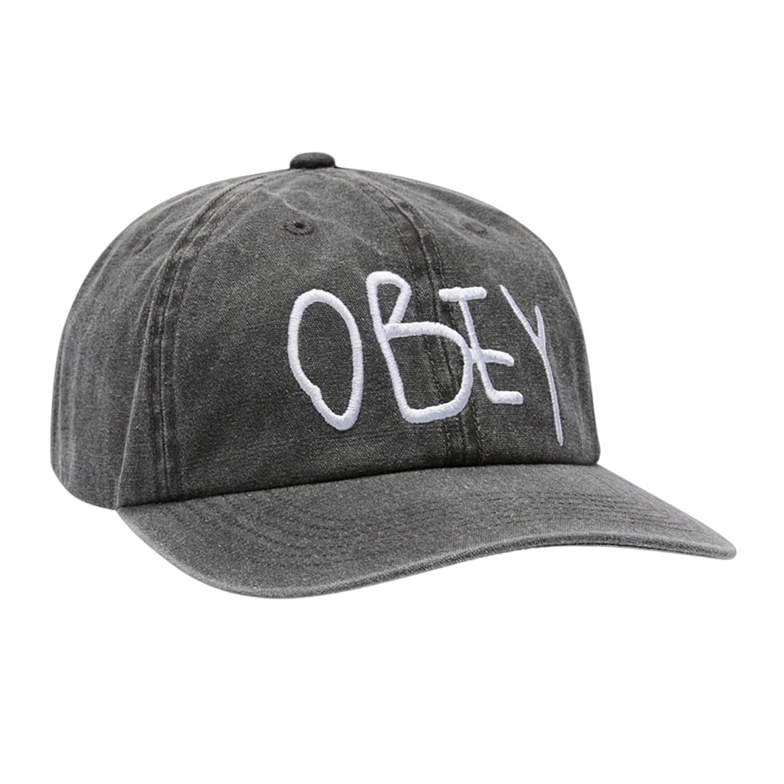 Obey Jot 6 Panel Velcro Back Cap - Black - Strapback Cap by Obey One Size