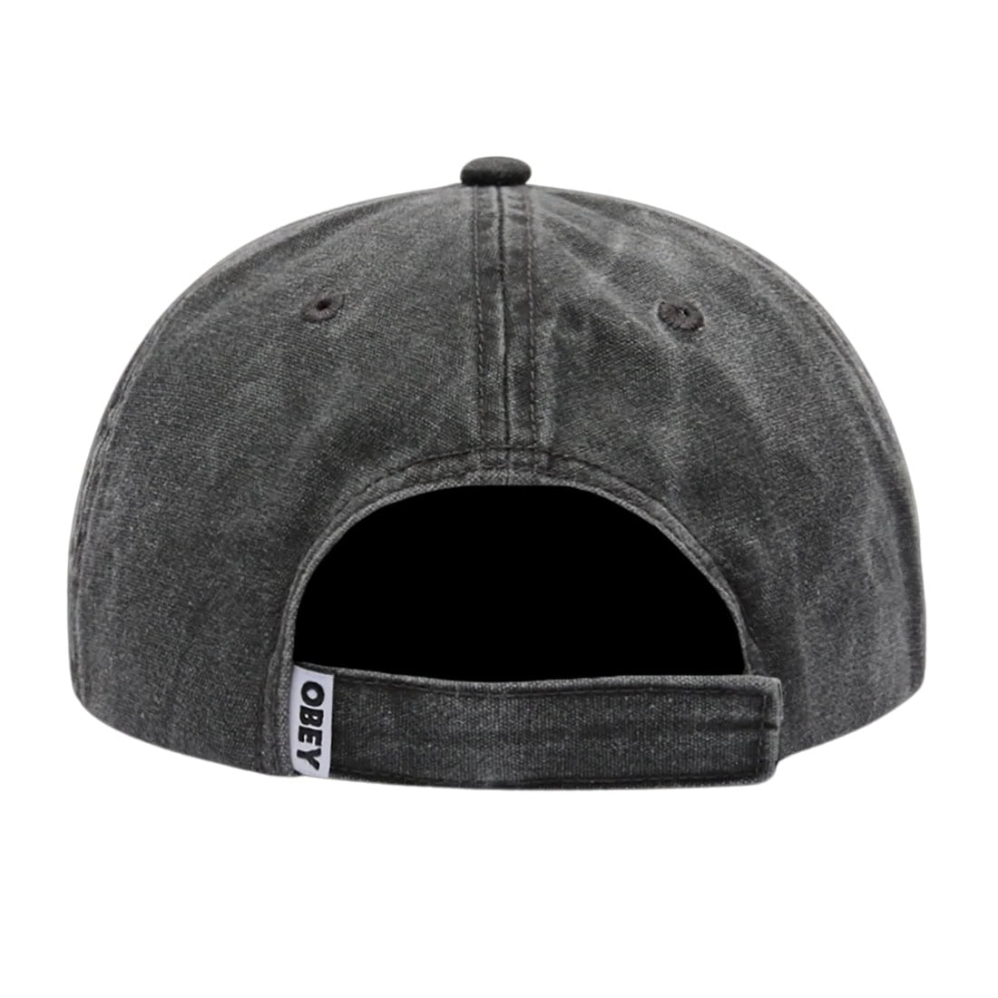 Obey Jot 6 Panel Velcro Back Cap - Black - Strapback Cap by Obey One Size