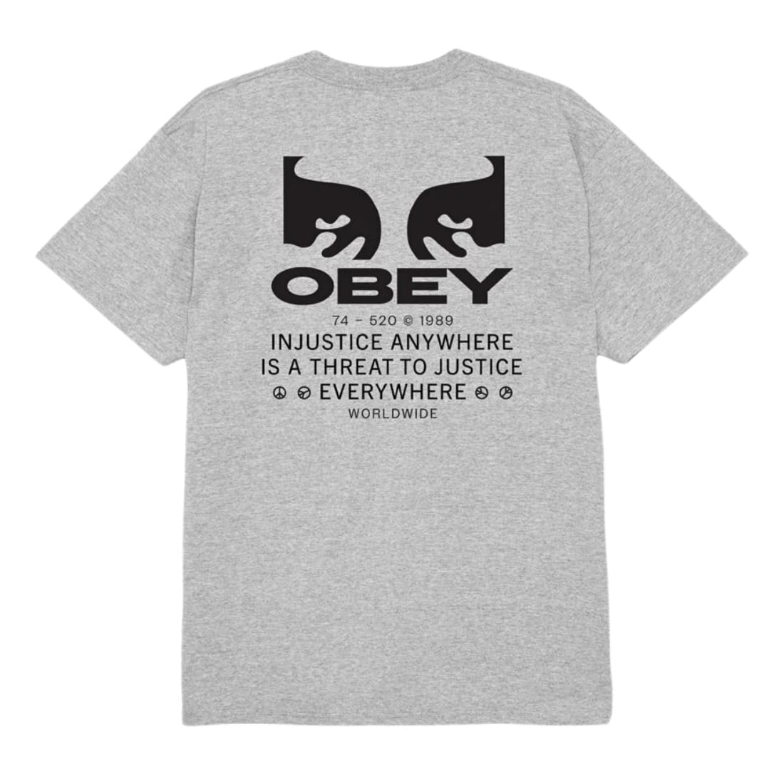 Obey Justice Everywhere T-Shirt - Heather Grey