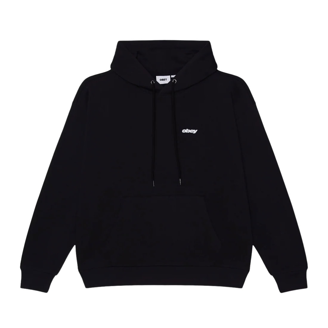 Obey League Hood - Black - Mens Pullover Hoodie by Obey