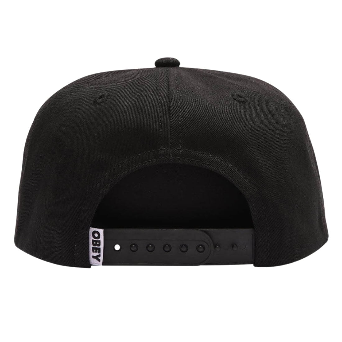 Obey Lowercase 5 Panel Snapback Cap - Black - Snapback Cap by Obey One Size