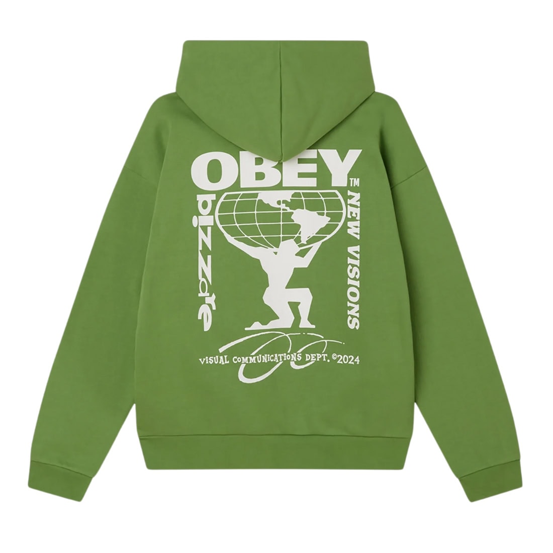 Obey New Visions Extra Heavy Hoodie - Piquant Green - Mens Pullover Hoodie by Obey