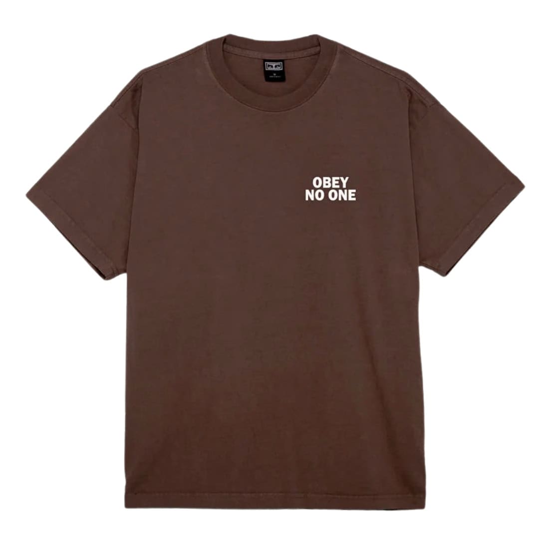 Obey No One Heavyweight Box Fit T-Shirt - Java Brown - Mens Graphic T-Shirt by Obey