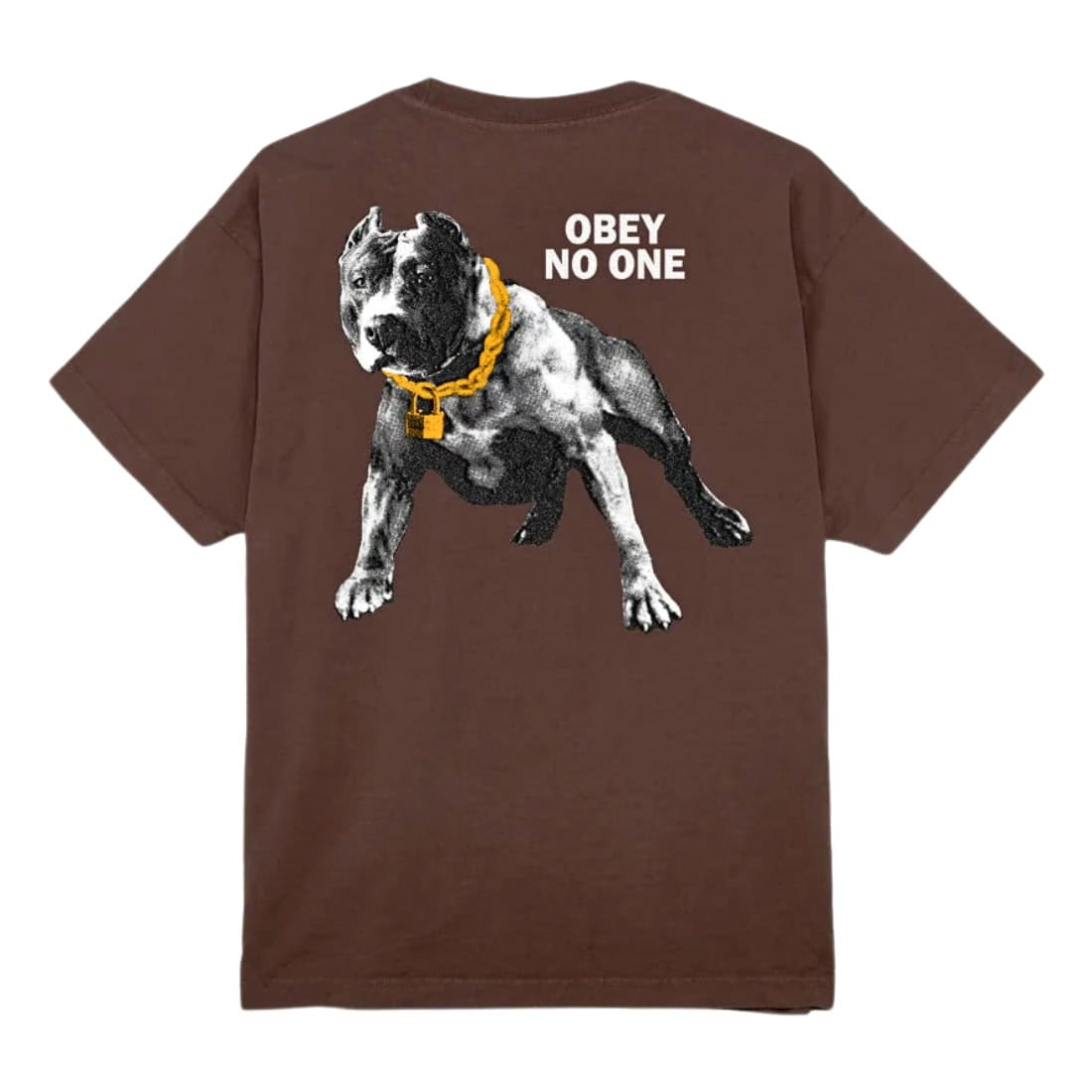 Obey No One Heavyweight Box Fit T-Shirt - Java Brown - Mens Graphic T-Shirt by Obey