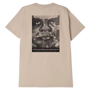 Obey Nyc Smog T-Shirt - Sand - Mens Graphic T-Shirt by Obey