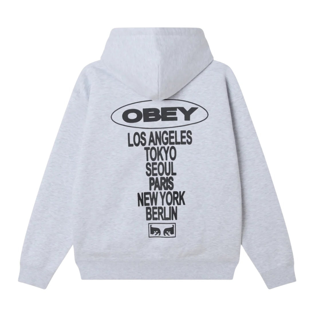 Obey Oval Cities Hoodie - Ash Grey - Mens Pullover Hoodie by Obey