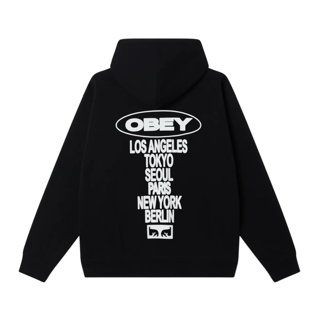 Obey Oval Cities Hoodie - Black - Mens Pullover Hoodie by Obey