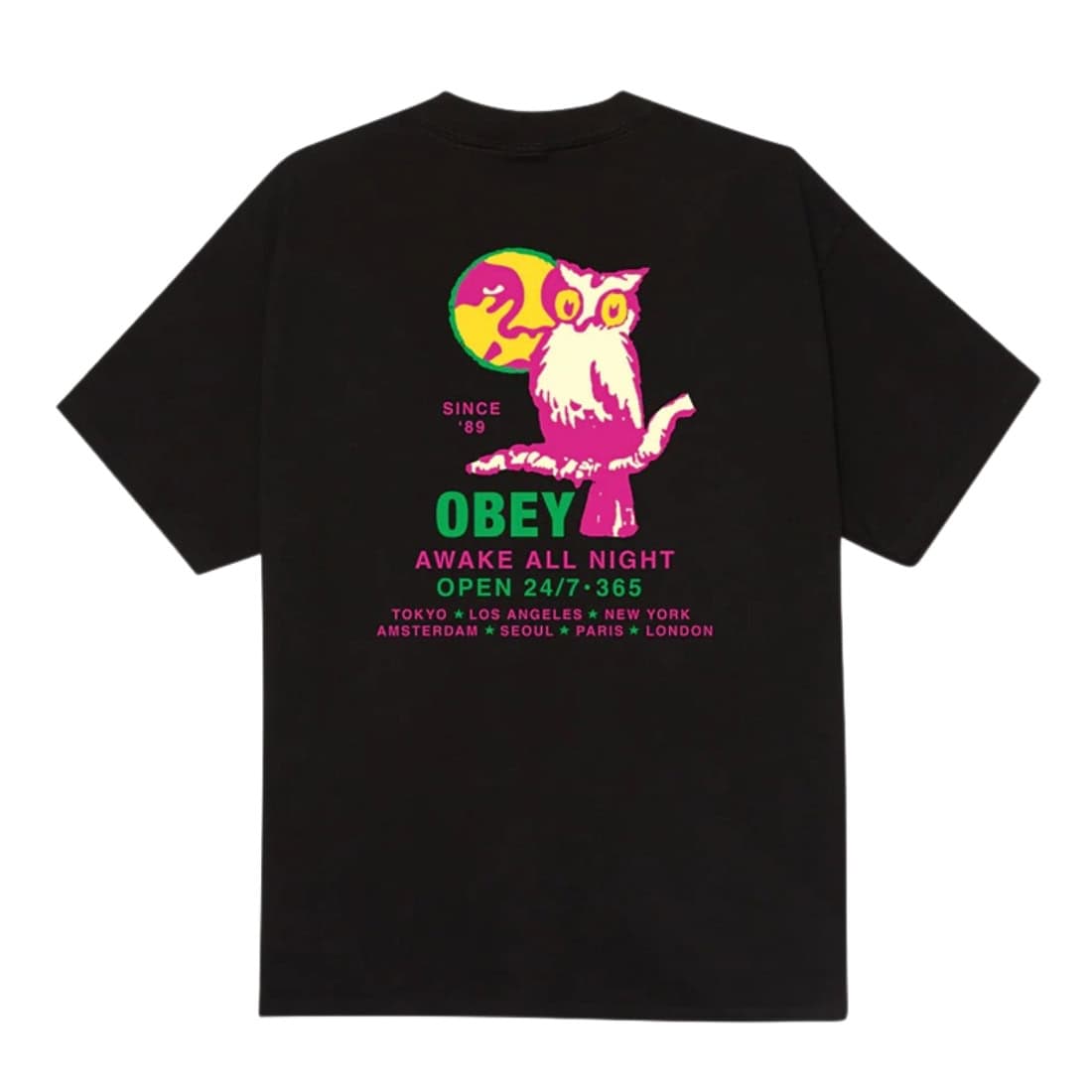 Obey Owl T-Shirt - Black - Mens Graphic T-Shirt by Obey