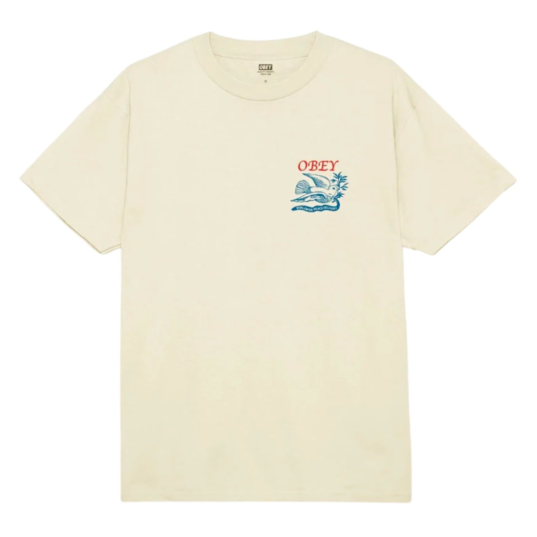 Obey Peace Delivery Dove T-Shirt - Cream - Mens Graphic T-Shirt by Obey