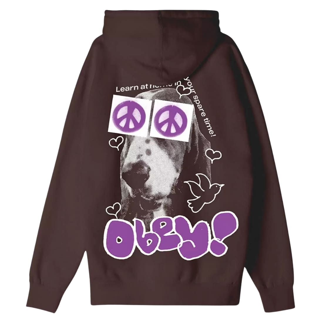 Obey Peace Eyes Hood - Java Brown - Mens Pullover Hoodie by Obey