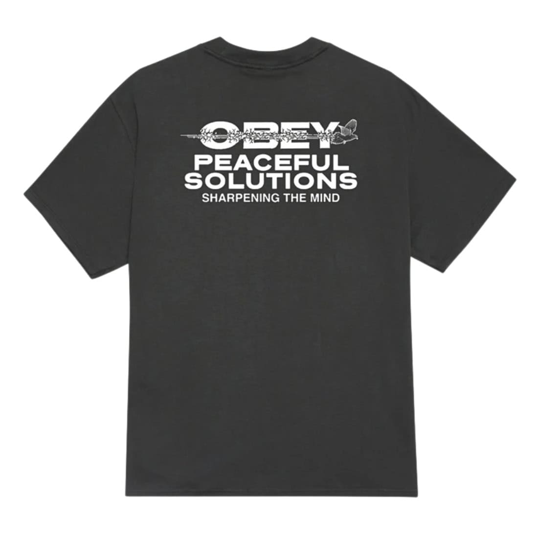 Obey Peaceful Solutions T-Shirt - Vintage Black - Mens Graphic T-Shirt by Obey