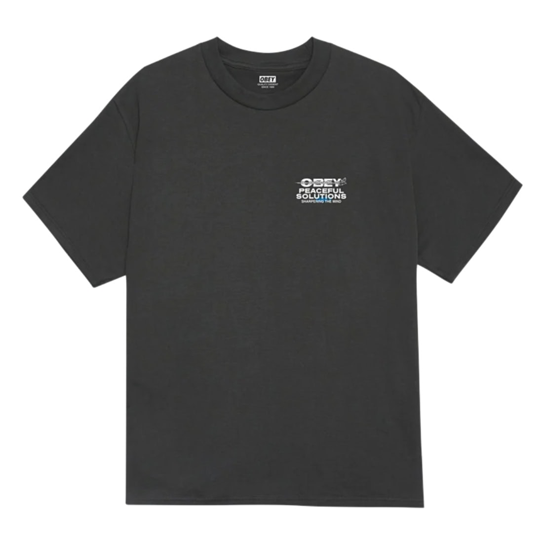 Obey Peaceful Solutions T-Shirt - Vintage Black - Mens Graphic T-Shirt by Obey