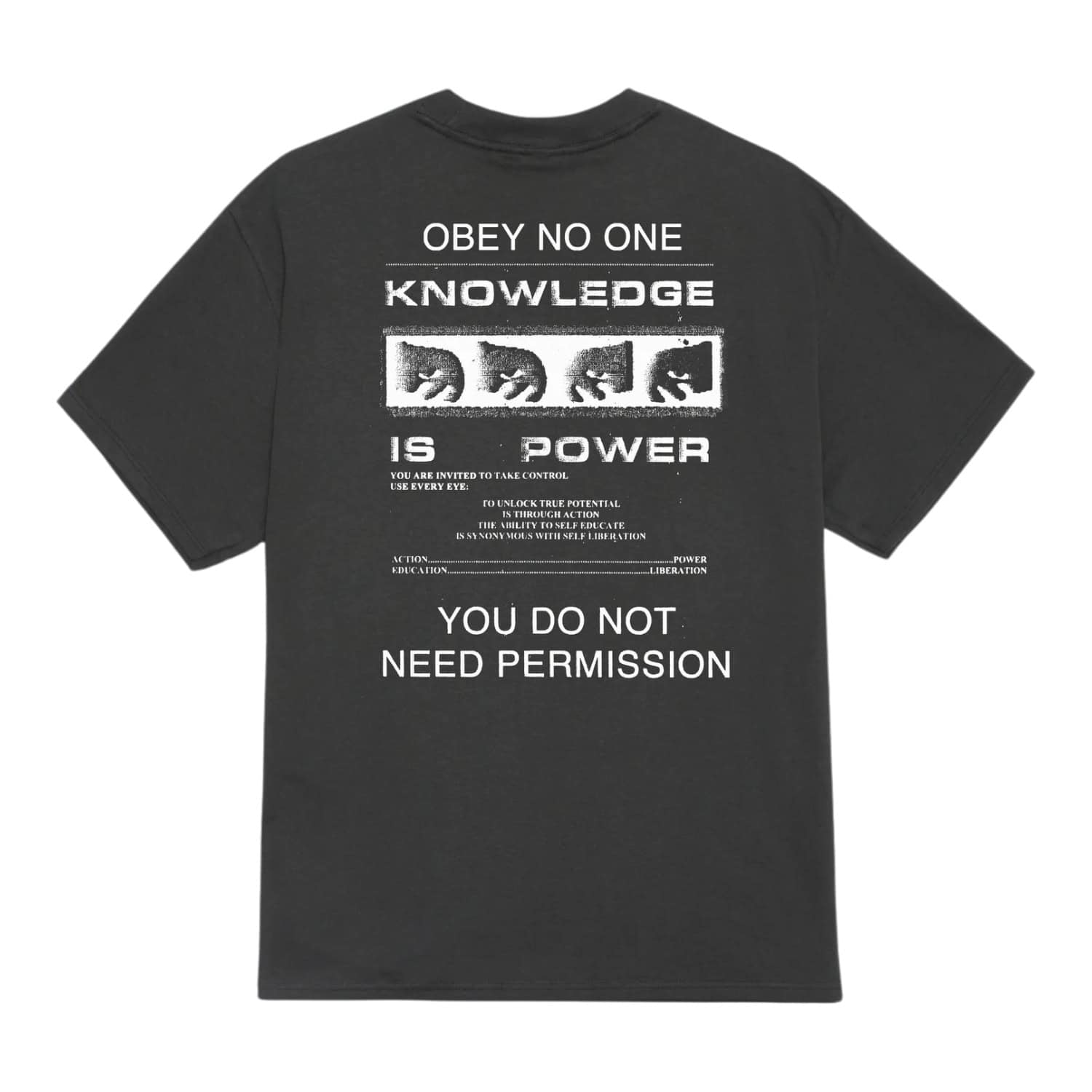 Obey Permission T-Shirt - Vintage Black - Mens Graphic T-Shirt by Obey