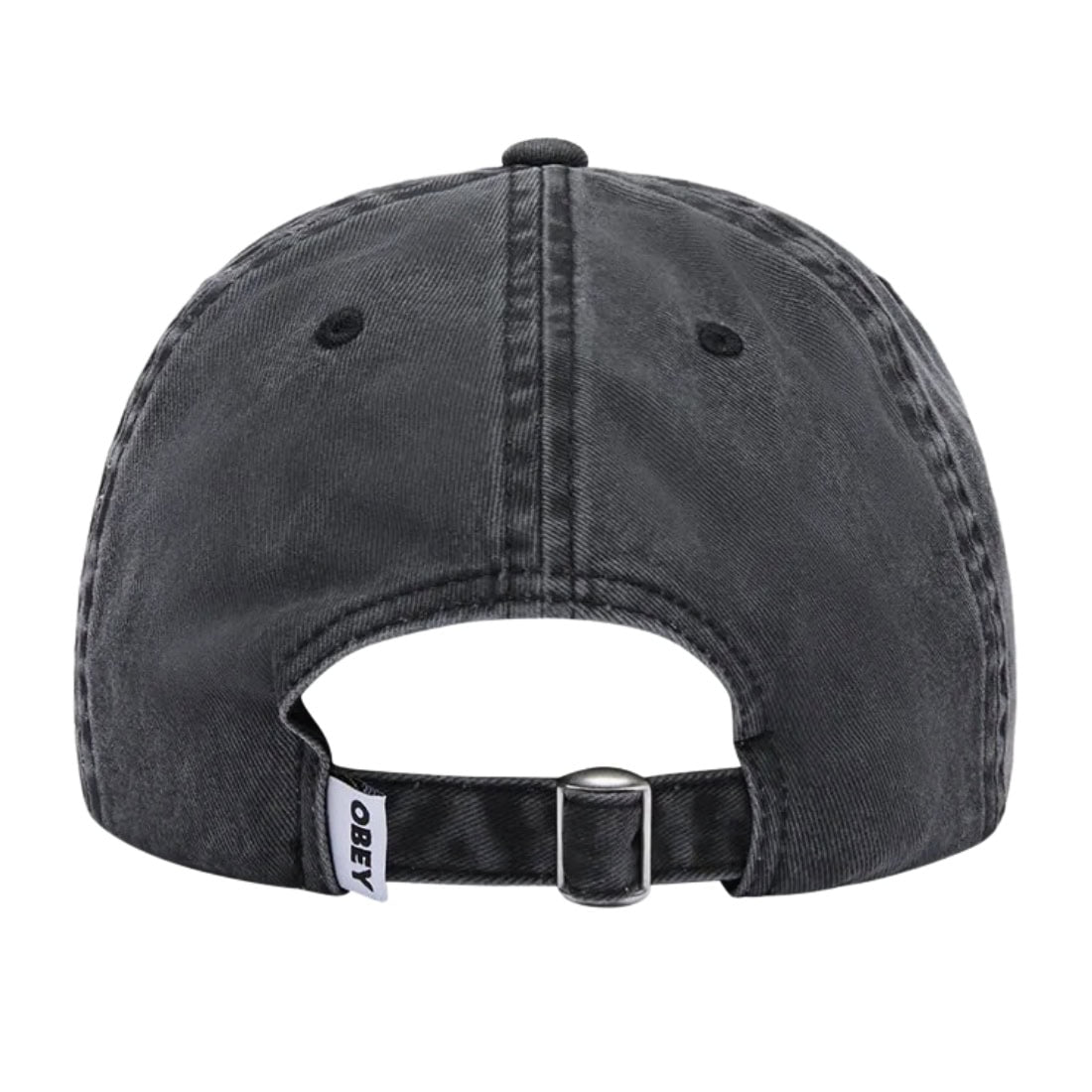 Obey Pigment Outline Delta 6 Panel Strapback Cap - Pigment Black - Strapback Cap by Obey One Size