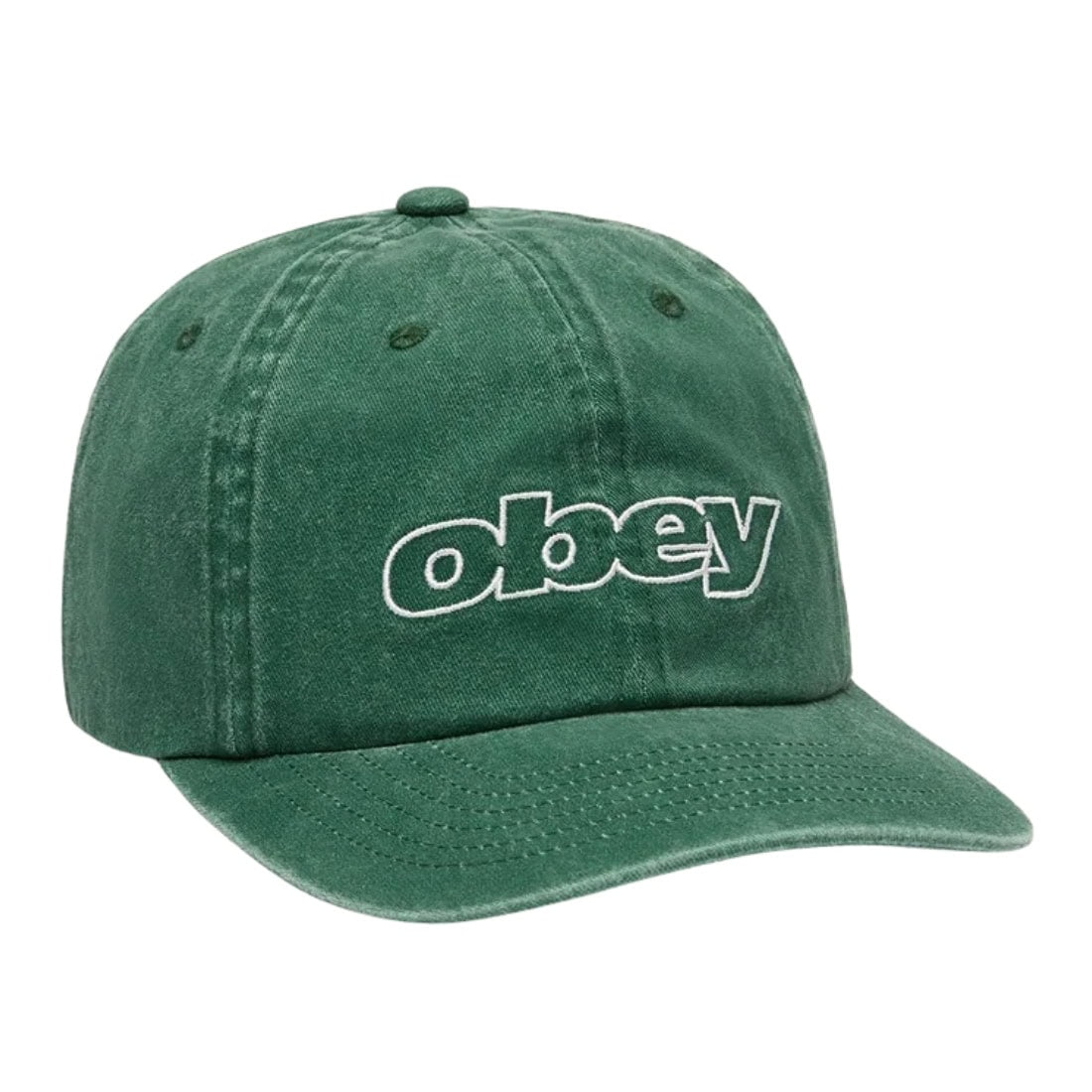 Obey Pigment Outline Delta 6 Panel Strapback - Pigment Pine - Strapback Cap by Obey One Size