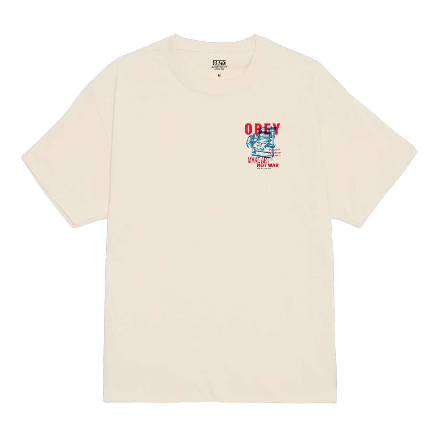 Obey Printing Press Make Art T-Shirt - Cream - Mens Graphic T-Shirt by Obey