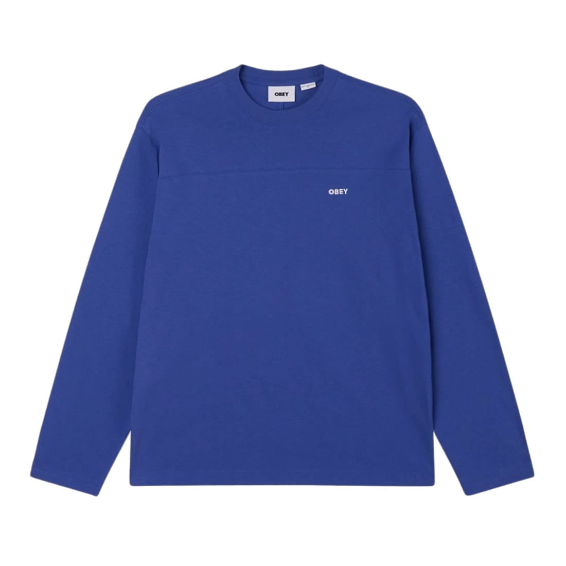 Obey Routine Longsleeve T-Shirt - Dazzling Blue - Mens Plain T-Shirt by Obey