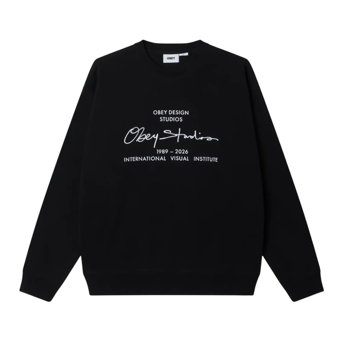 Obey Signature Crew - Black - Mens Crew Neck Sweatshirt by Obey