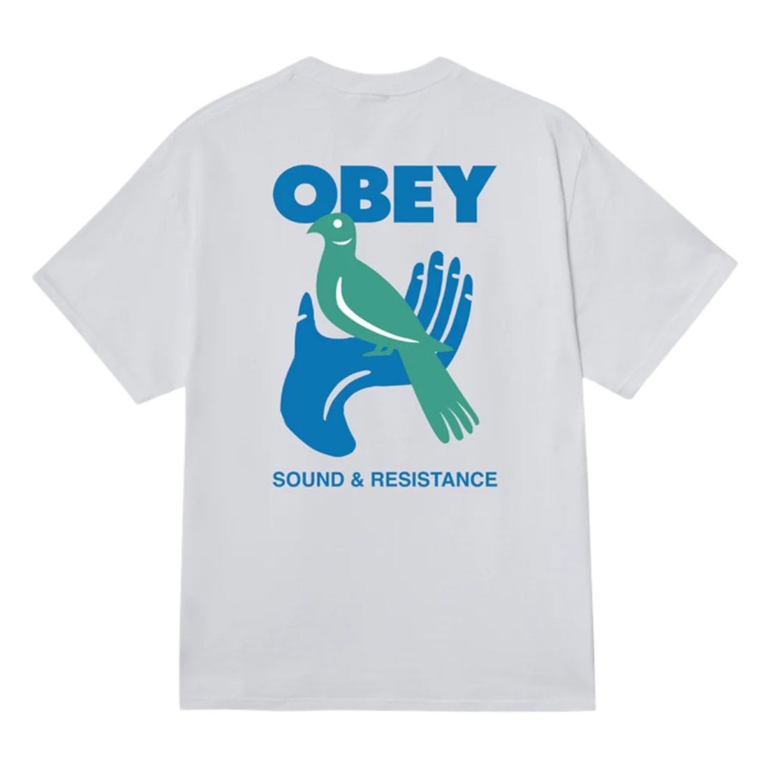 Obey Sound & Resistance Bird T-Shirt - White - Mens Graphic T-Shirt by Obey