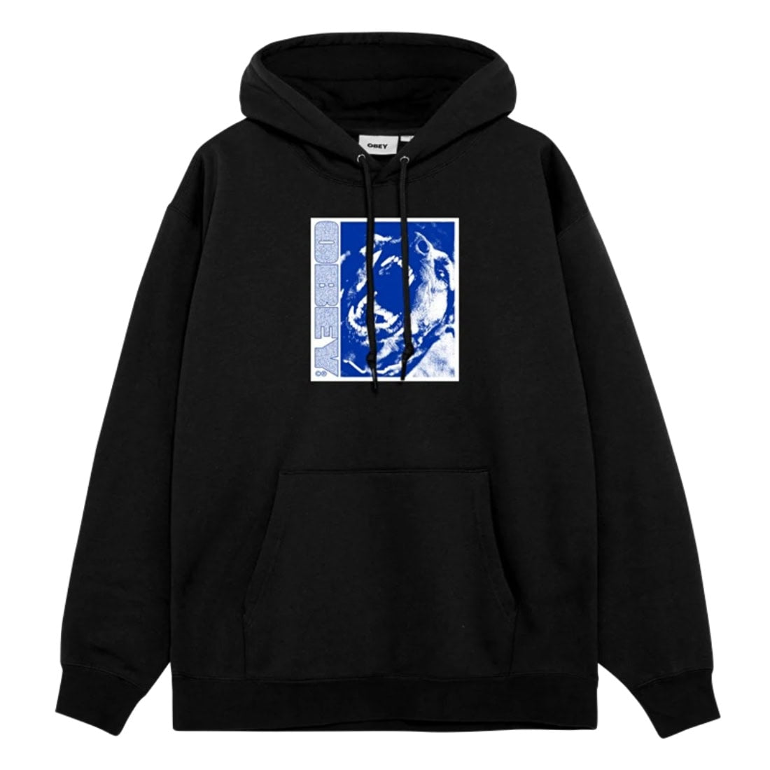 Obey Stay Back Hoodie - Black - Mens Pullover Hoodie by Obey