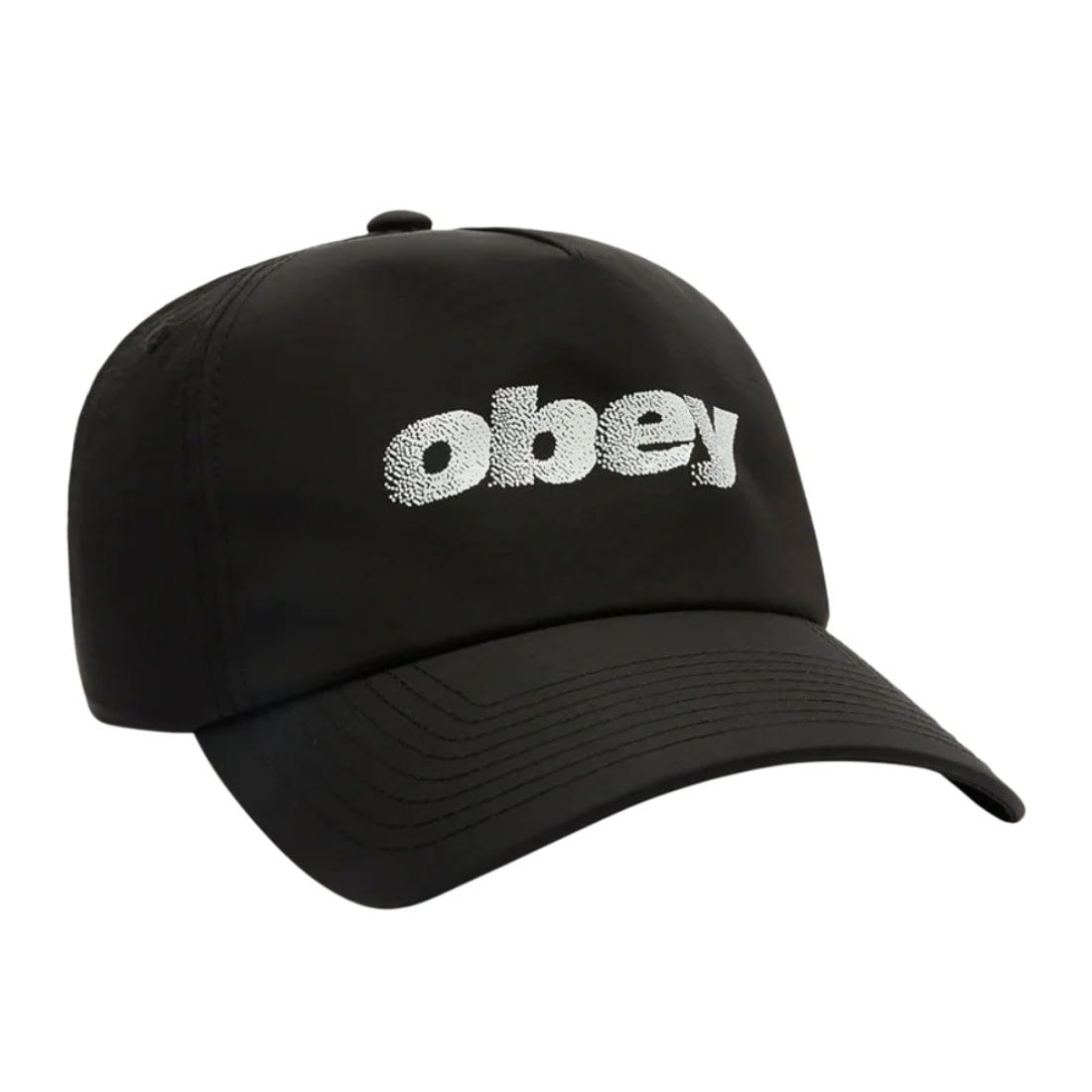 Obey Stipple 5 Panel Snapback Cap - Black - Snapback Cap by Obey One Size
