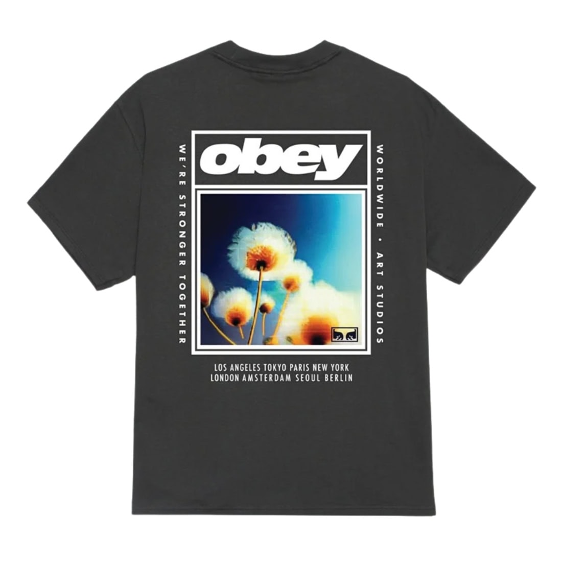 Obey Stronger Together T-Shirt - Vintage Black - Mens Graphic T-Shirt by Obey