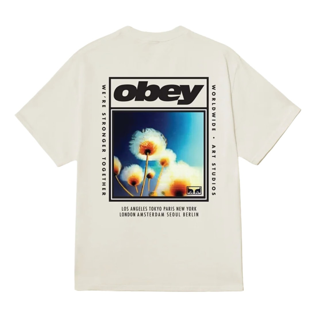 Obey Stronger Together T-Shirt - Vintage White - Mens Graphic T-Shirt by Obey