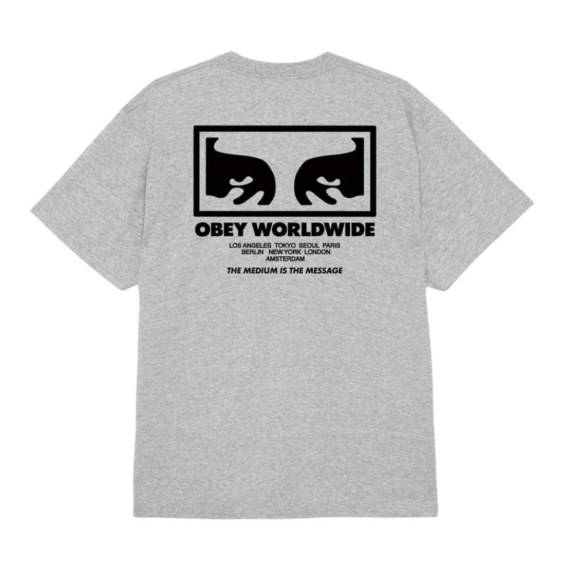 Obey The Medium Is The Message T-Shirt - Heather Grey - Mens Graphic T-Shirt by Obey