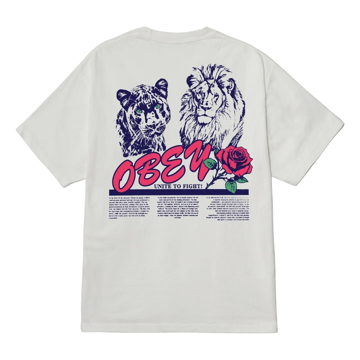 Obey Unite & Fight T-Shirt - Pigment Vintage White - Mens Graphic T-Shirt by Obey