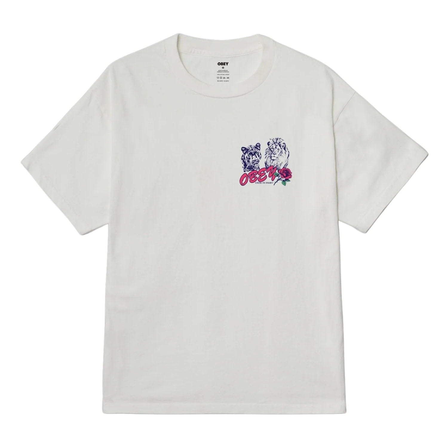 Obey Unite & Fight T-Shirt - Pigment Vintage White - Mens Graphic T-Shirt by Obey