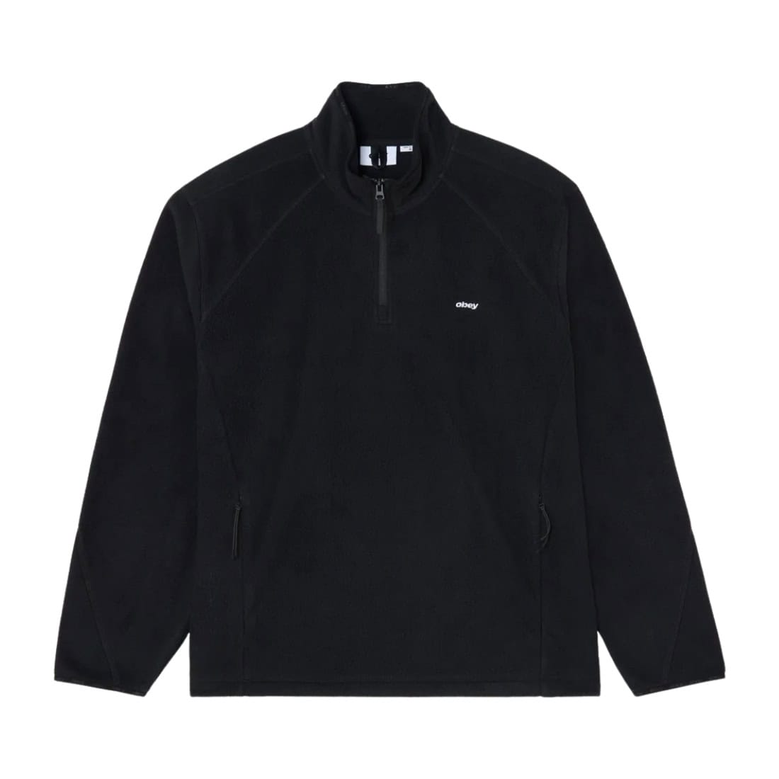 Obey Vetta Polar Fleece Pullover - Black - Mens Pullover Hoodie by Obey