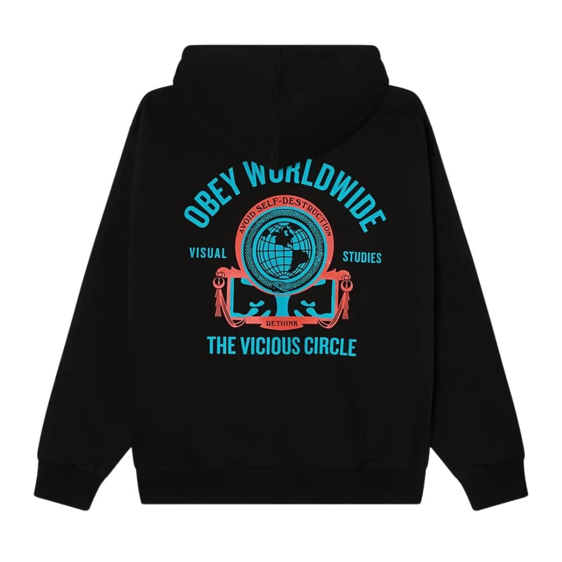 Obey Vicious Circle Hood - Black - Mens Pullover Hoodie by Obey